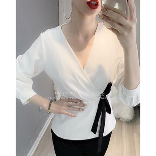 Áo cổ tim zara