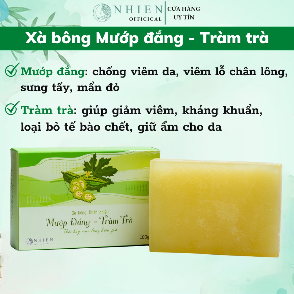 Xà bông mướp đắng – tràm trà, xà bông nghệ mật ong giảm rôm sảy, mẩn ngứa, mụn lưng, viêm nang lông | BigBuy360 - bigbuy360.vn