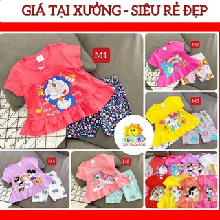 🔥TẬN GỐC🔥 8-22kg Đồ bộ ngố cộc tay bé gái GSL15 thun cotton xuất xịn bé gái size nhí - sunkidsqategiare