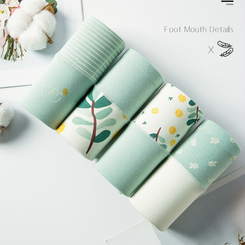 Quần Lót Cotton Không Đường May LEVAO Cạp Cao Họa Tiết Hoạt Hình Dễ Thương Cho Nữ