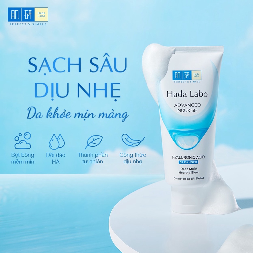 Kem rửa mặt dưỡng ẩm sâu, trắng da Hada Labo 80g