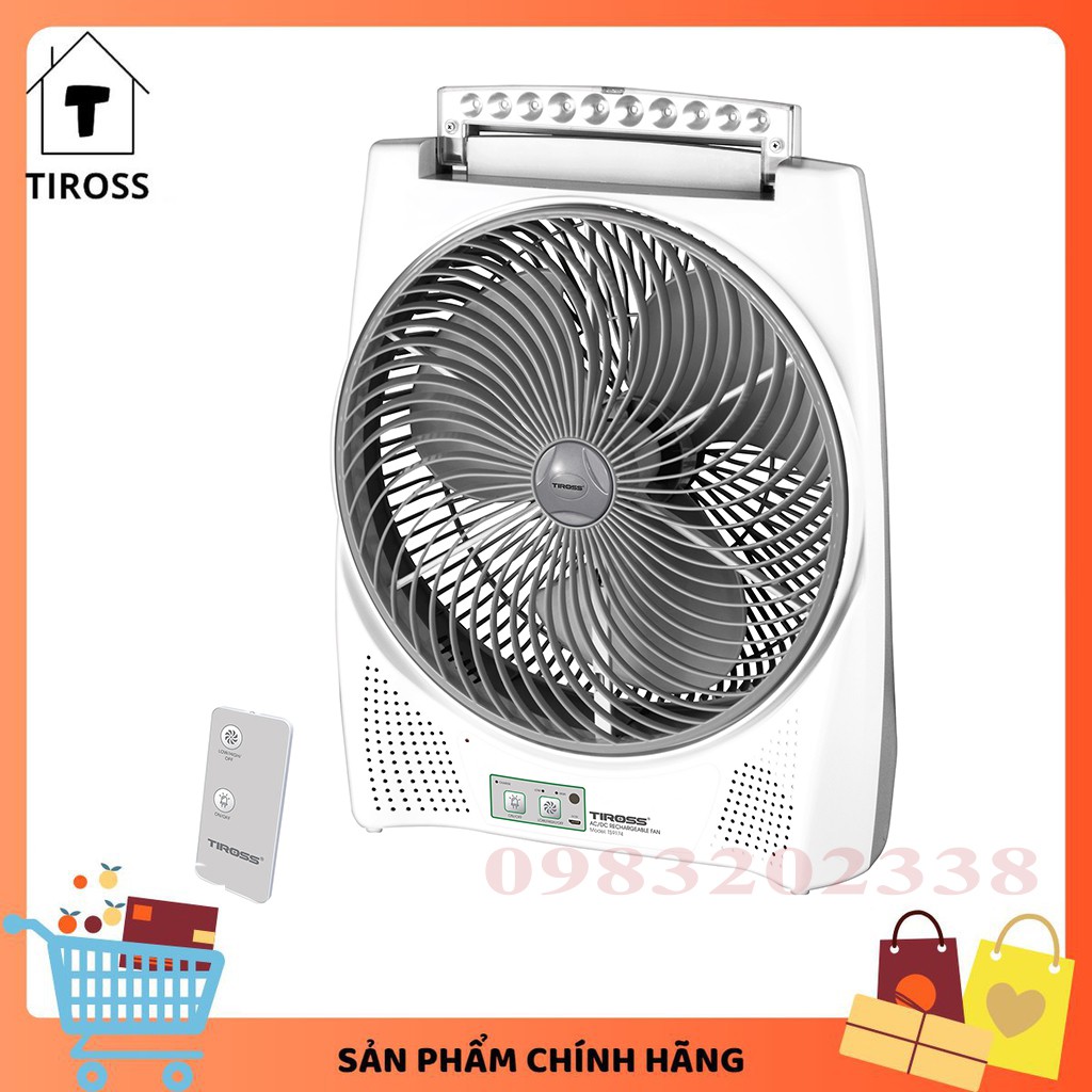 [Tiross123] Quạt tích điện Tiross TS9174, Sản phẩm chính hãng