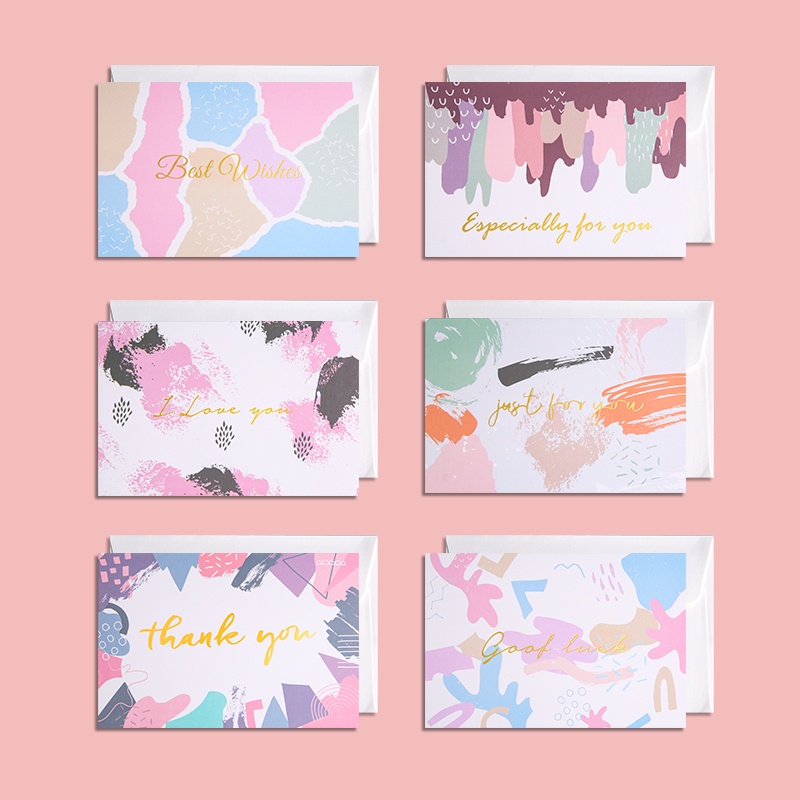 Set 6 tấm thiệp chữ Thank You sáng tạo