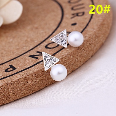 Bông Tai Hình Hoa/ Ngôi Sao/ Hình Học Đính Ngọc Trai Bằng Bạc 925 Thời Trang A218