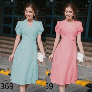[MÃ SST12381 GIẢM 20K ĐƠN 0Đ] Đầm Xòe Đắp Chéo Duyên Dáng