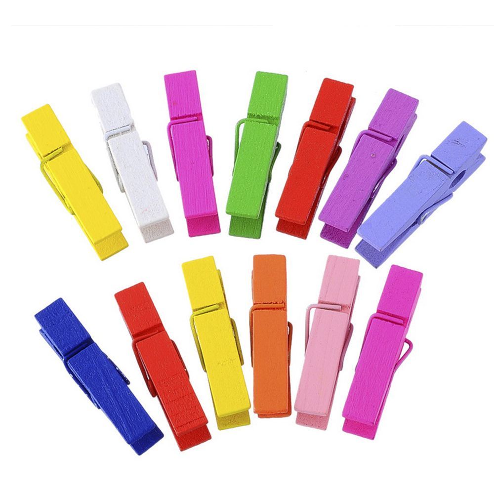 Kẹp gỗ mini nhiều màu sắc dùng để kẹp ảnh trang trí thủ công DIY
