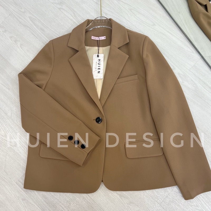 Áo blazer nữ 2 lớp dáng lỡ tay dài Huien Design thời trang công sở trẻ trung, áo vest nữ Hàn Quốc màu sắc