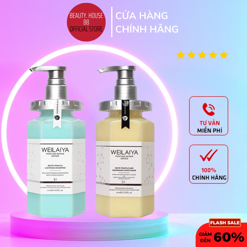 Cặp Dầu Gội Xả Weilaiya Chiết Xuất Nấm Truffle 450ml