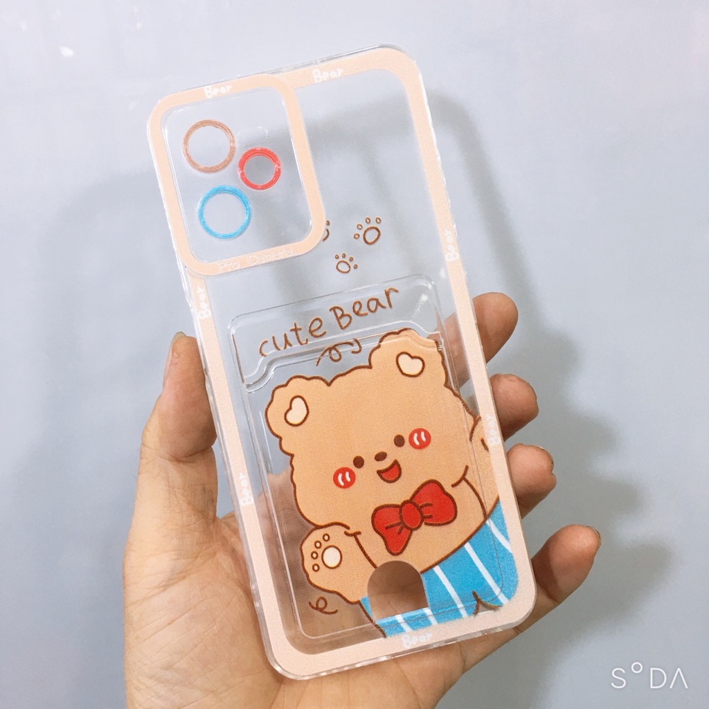 Ốp lưng Realme C35 Ốp dẻo hình viền camera màu, có khay nhét thẻ card nhiều mẫu