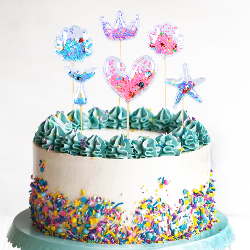 Que cắm trang trí bánh kem phong cách nàng tiên lấp lánh xinh xắn