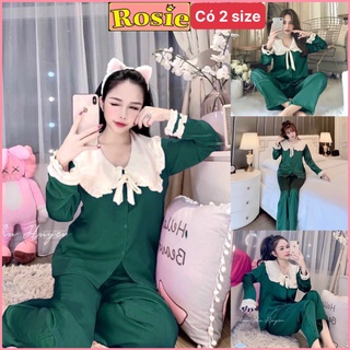 Bộ ngủ pijama nữ lụa Latin cổ bèo nơ mềm mịn đủ màu xinh xắn