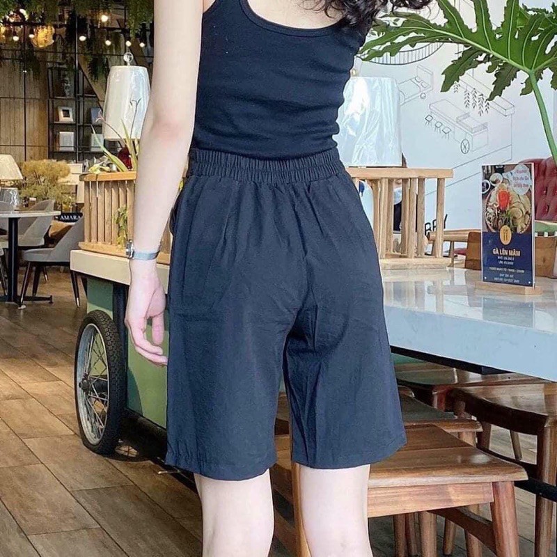 Quần sooc đũi cúc trước chun sau ( hình thật , hàng có sẵn)