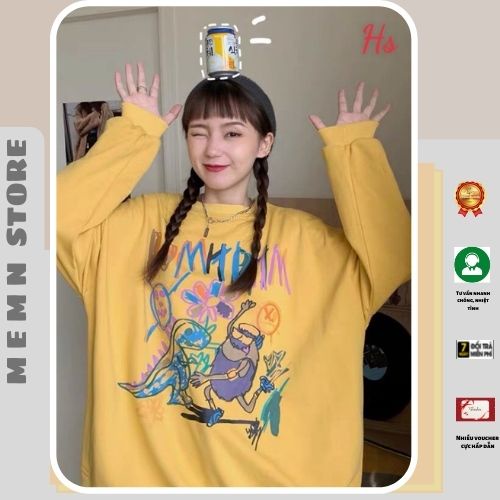 Áo sweater in khủng long bom MEMN 581