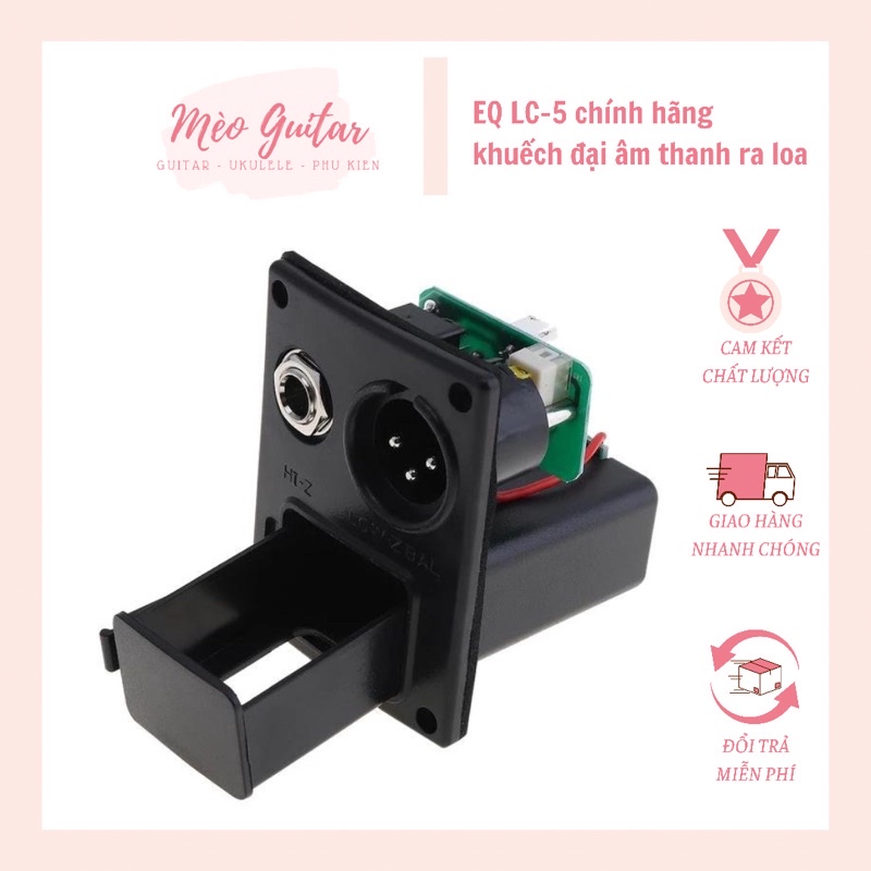 EQ Guitar LC5, Pick Up cho đàn Guitar Acoustic, Classic 5 băng tần, tích hợp máy tuner lên dây đàn
