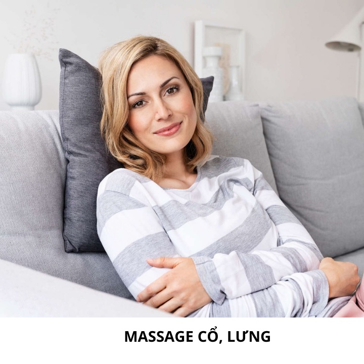 Gối massage hồng ngoại Beurer MG135, massage cổ vai gáy nhẹ nhàng hiệu quả, đẩy lùi căng cơ đau nhức mệt mỏi