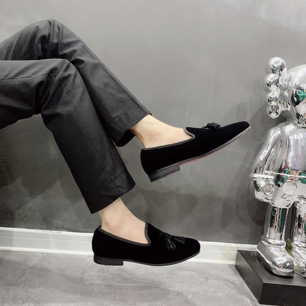 Giầy tây, giày da nam chất nhung cao cấp, kiểu dáng loafer : 101