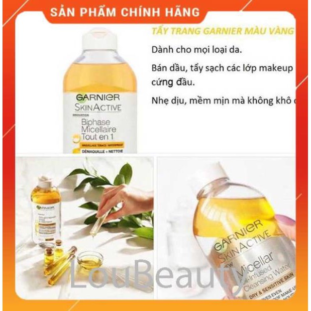 [FreeShip] Nước tẩy trang Granier nắp trắng dầu 100ml và 400ml