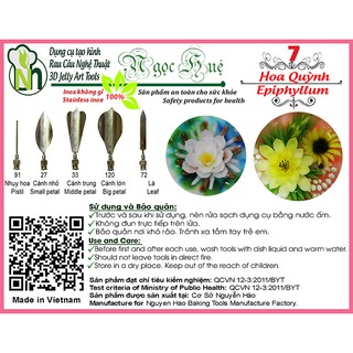 Dụng cụ rau câu 3D Ngọc Huệ (bộ 5 kim số 7 - hoa quỳnh)