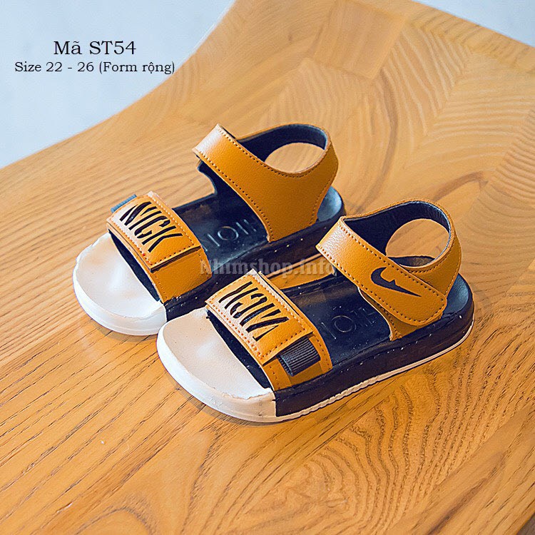 sandal nick bé trai 2 - 4 tuổi siêu nhẹ - dép quai hậu bé trai nâu da bò thời trang đi học đi biển mùa hè ST54