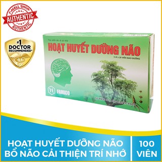 Hoạt huyết dưỡng não Famico, Hộp 100 viên