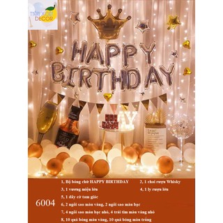 (Tặng bóng số tuổi) SET BÓNG TRANG TRÍ SINH NHẬT CHO NGƯỜI LỚN_6004_ ĐƠN GIẢN_SANG TRỌNG