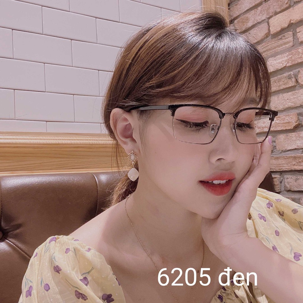 Kính Gọng Vuông Nửa Viền Dáng Mắt To G STORE Gọng Kính Mắt Vuông Trắng Trong Suốt Dành Cho Nam Và Nữ 6205 | BigBuy360 - bigbuy360.vn
