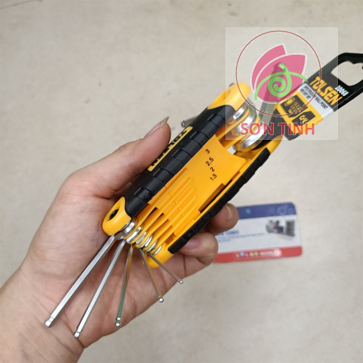 Bộ lục giác xếp 8 cây thép Cr-V TOLSEN 20068