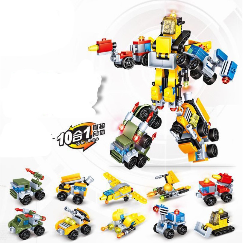 Đồ Chơi Lego Robot Siêu Nhân 10 trong 1 với hơn 281 chi tiết lắp ráp Chính Hãng Cao Cấp - toyF