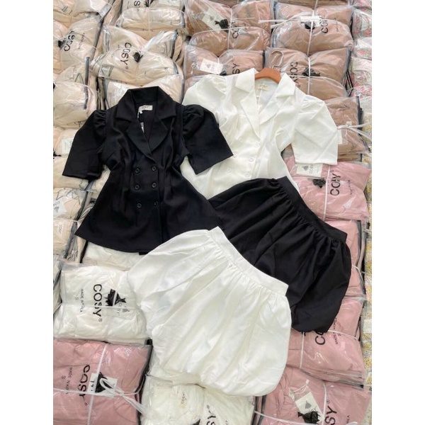 SET ÁO VEST CỘT EO MIX CHÂN VÁY XẾP LY 2 MÀU (kéo xuống xem video, ảnh thật) | BigBuy360 - bigbuy360.vn