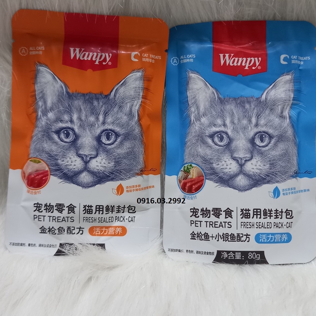 Pate cho mèo Wanpy 80gr, Pate cho mèo mọi lứa tuổi