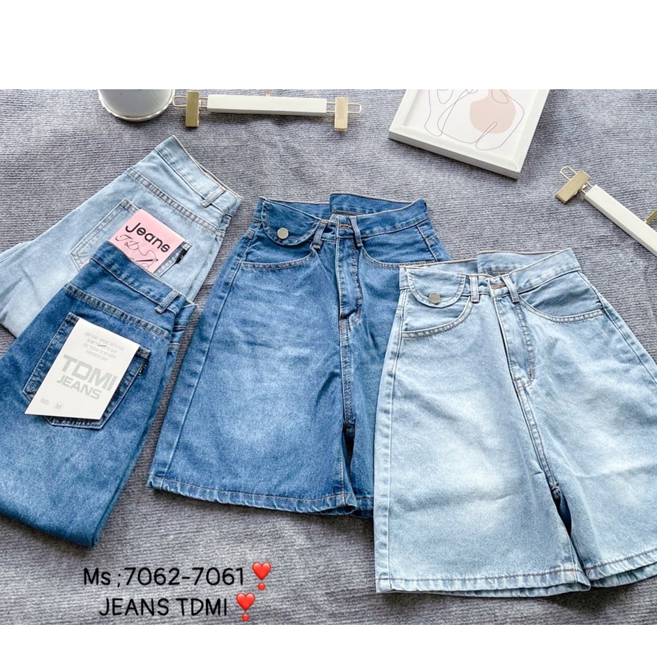 [ ÁNH XẠ ] QUẦN JEANS NGỐ LỬNG NỮ LƯNG CAO LAI CUỐN TÚI NẮP MÀU XANH ĐẬM FORM RỘNG MÁT MẺ CAO CẤP NITI KÈM ẢNH THẬT HOT