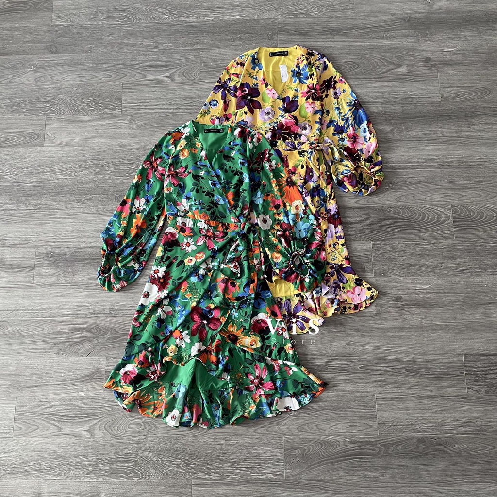 Đầm wrap hoa nhí nữ