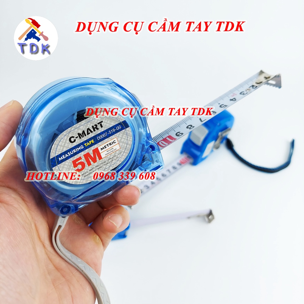 Thước cuộn 5M, thước rút D0002 - D0007 chính hãng C-Mart