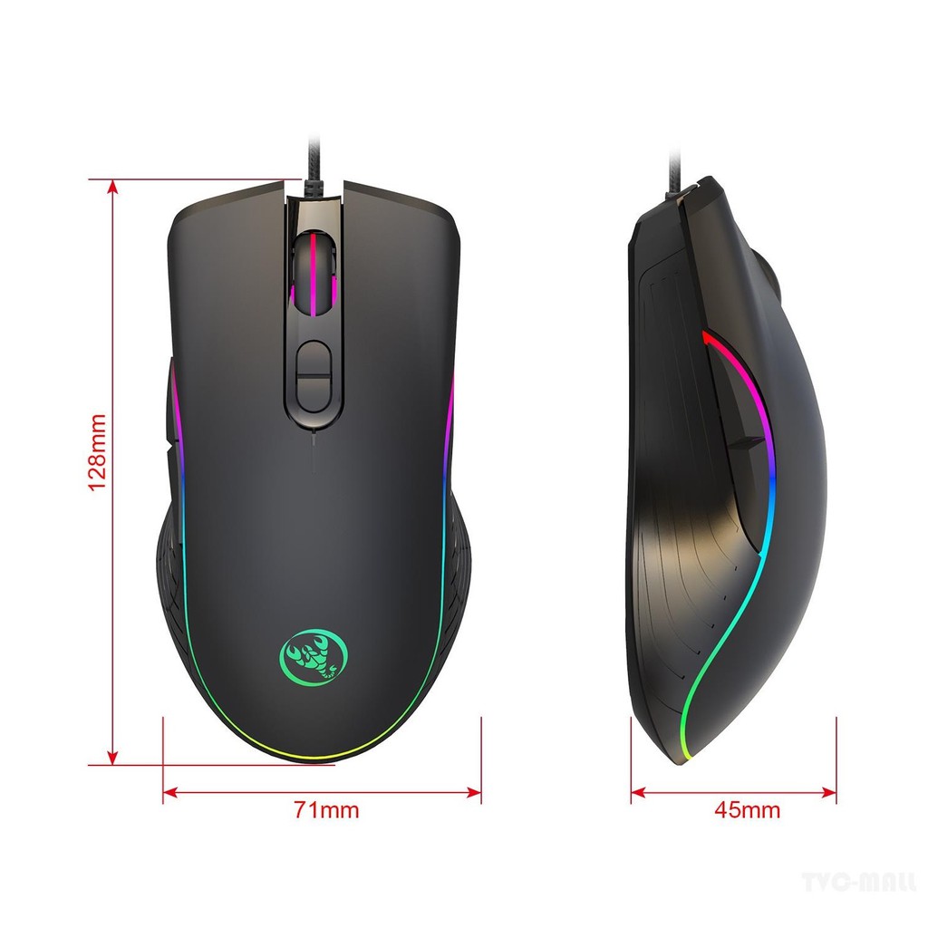 Chuột chơi game Led RGB HXSJ A867 - Chuột máy tính có dây - Gaming mouse