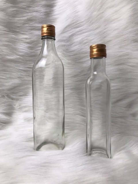 Combo 10 chai thủy tinh vuông 500ml nắp nhôm