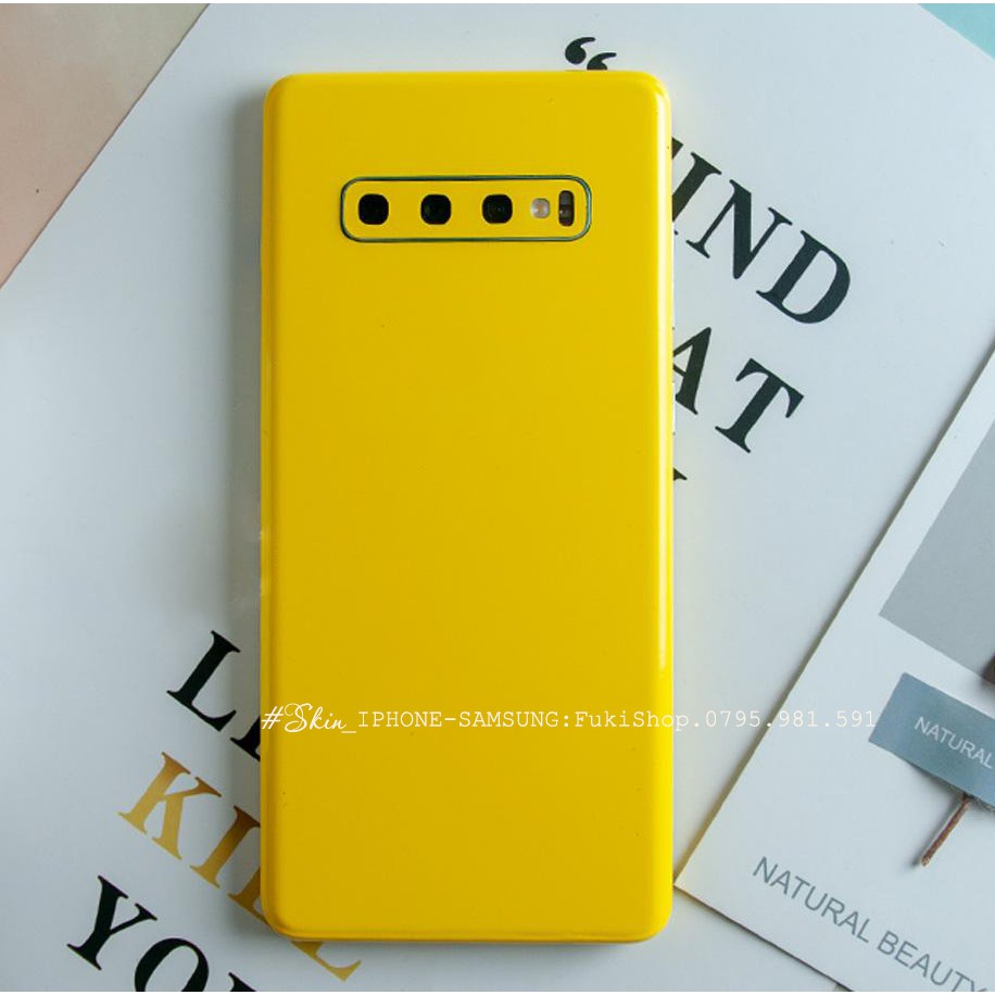 [SAMSUNG]Tấm Dán Skin FULL Viền Màu Vàng Bumblee Note8 Note9 Note10 Note10+ Note10Lite ZFlip S20 S20Ultra S20+ S10 A70