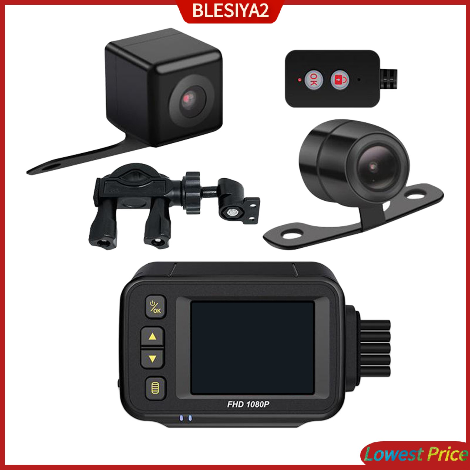 720P Motorcycle Driving Recorder DVR Camera Front+Rear Dash Cam Waterproof