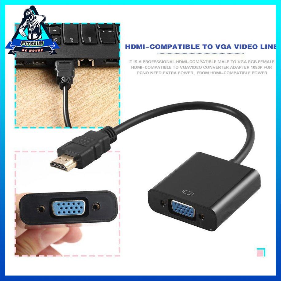 Cáp chuyển đổi Cổng hiển thị mini HDMI sang VGA Cáp tương thích HDMI màu đen [8/10]