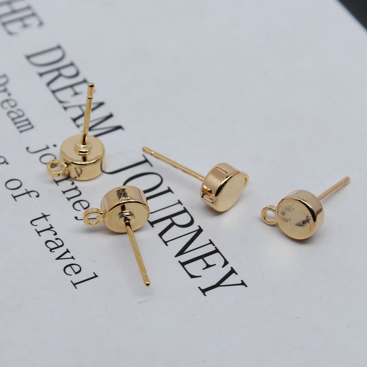 Một Cặp Khuyên Tai Tròn Mạ Vàng 18k Cao Cấp Thời Trang