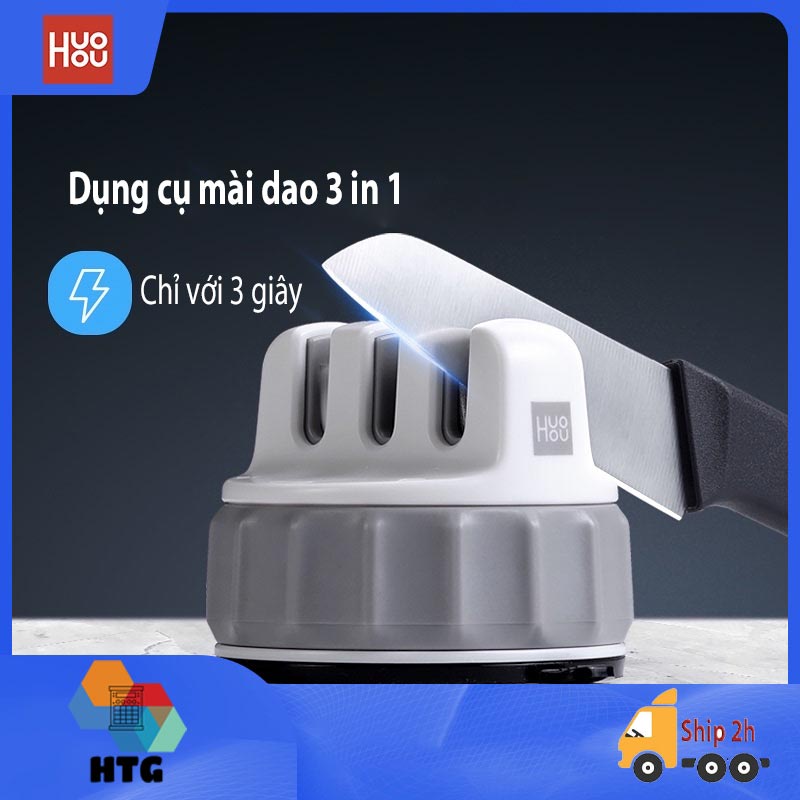 Dụng cụ mài Dao nhà bếp Xiaomi Huohou 3 in 1 hàng chính hãng