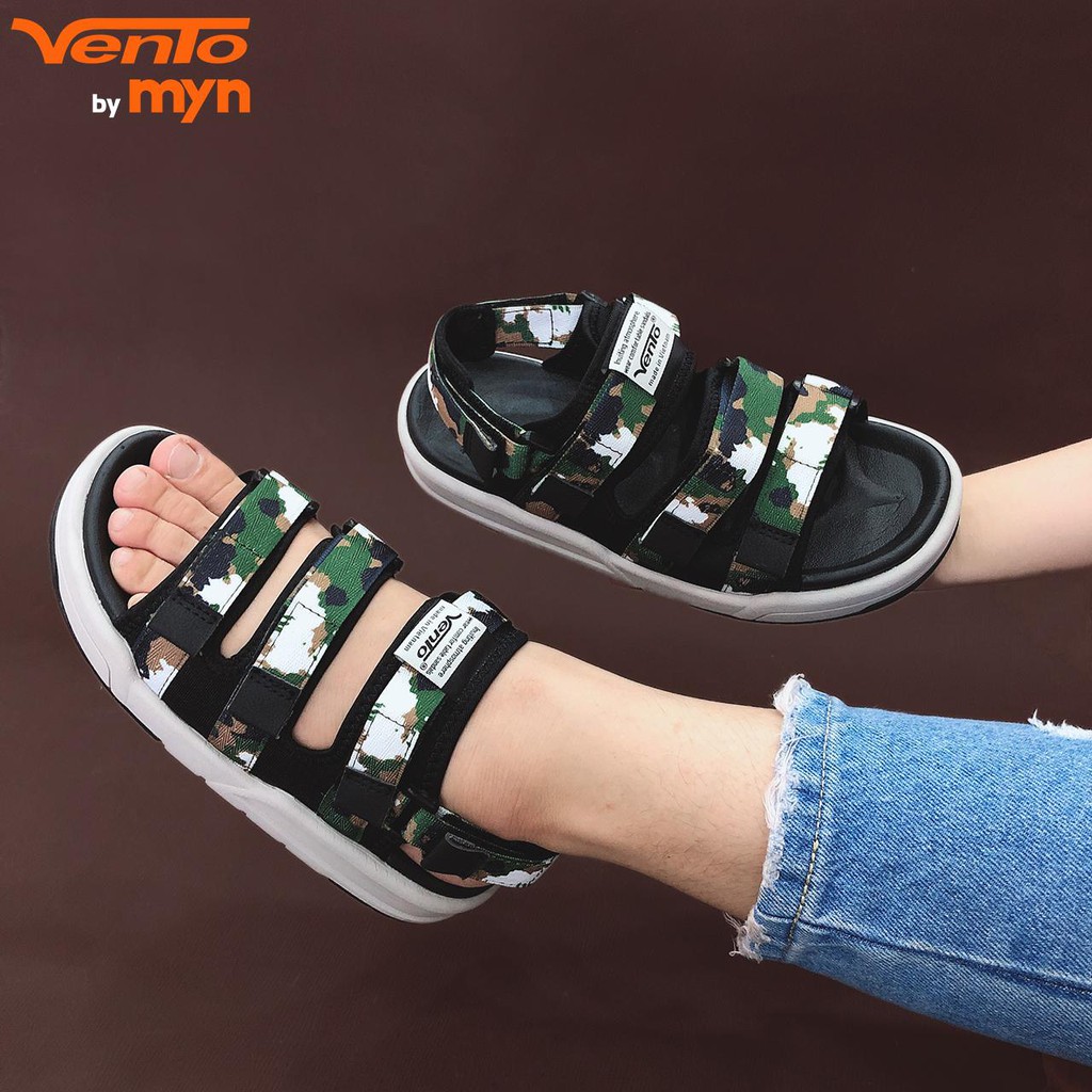 [Mã SKAMLTSM9 giảm 10% đơn 99K] [Freeship] Sandal Vento Nam Nữ 3 quai 1001 Camo Xanh lá - tháo quai sau thành dép