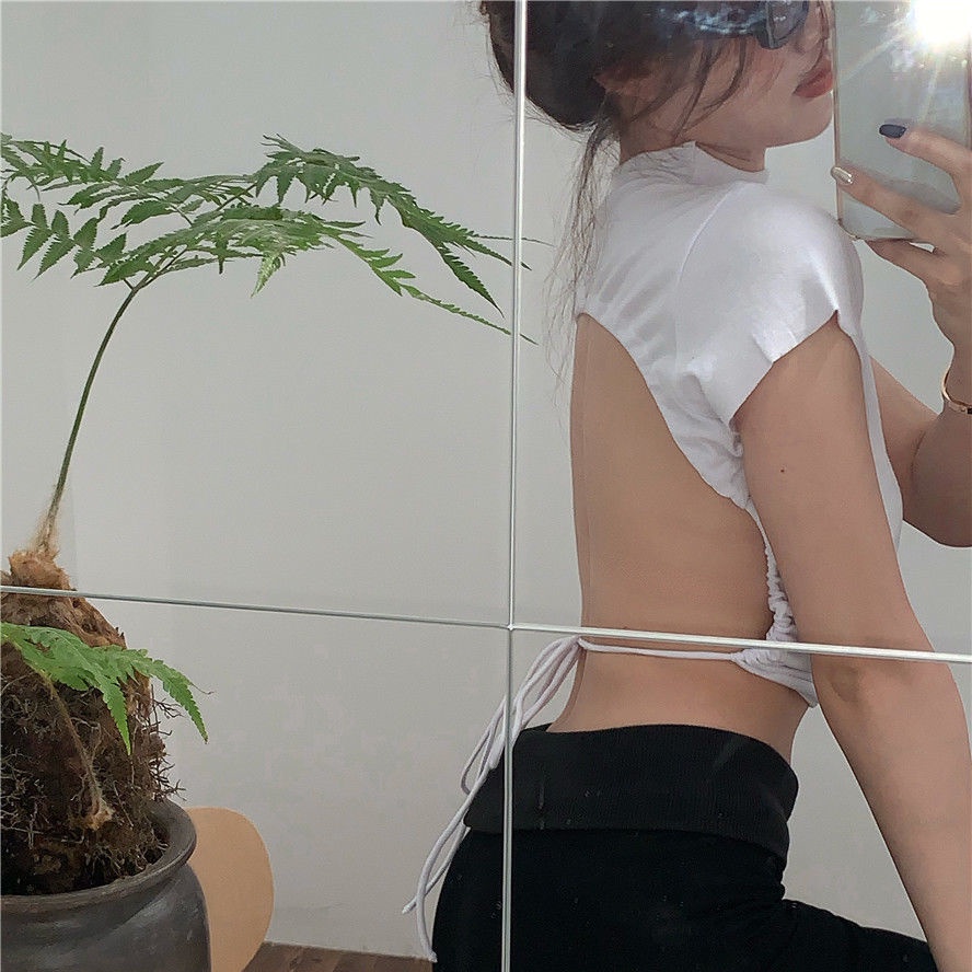 Áo croptop hở lưng dáng ôm thiết kế quyến rũ dành cho nữ