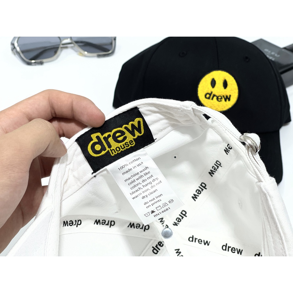 Mũ lưỡi trai, mũ cap DREW - Freesize - Logo MẶT CƯỜI thêu cao cấp siêu chuẩn