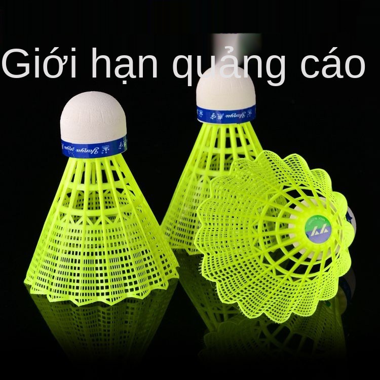 12 miếng cầu lông Yanyu 1000 nylon chống chịu chơi chính hãng bằng nhựa màu vàng và trắng bóng tập cầu lông yy