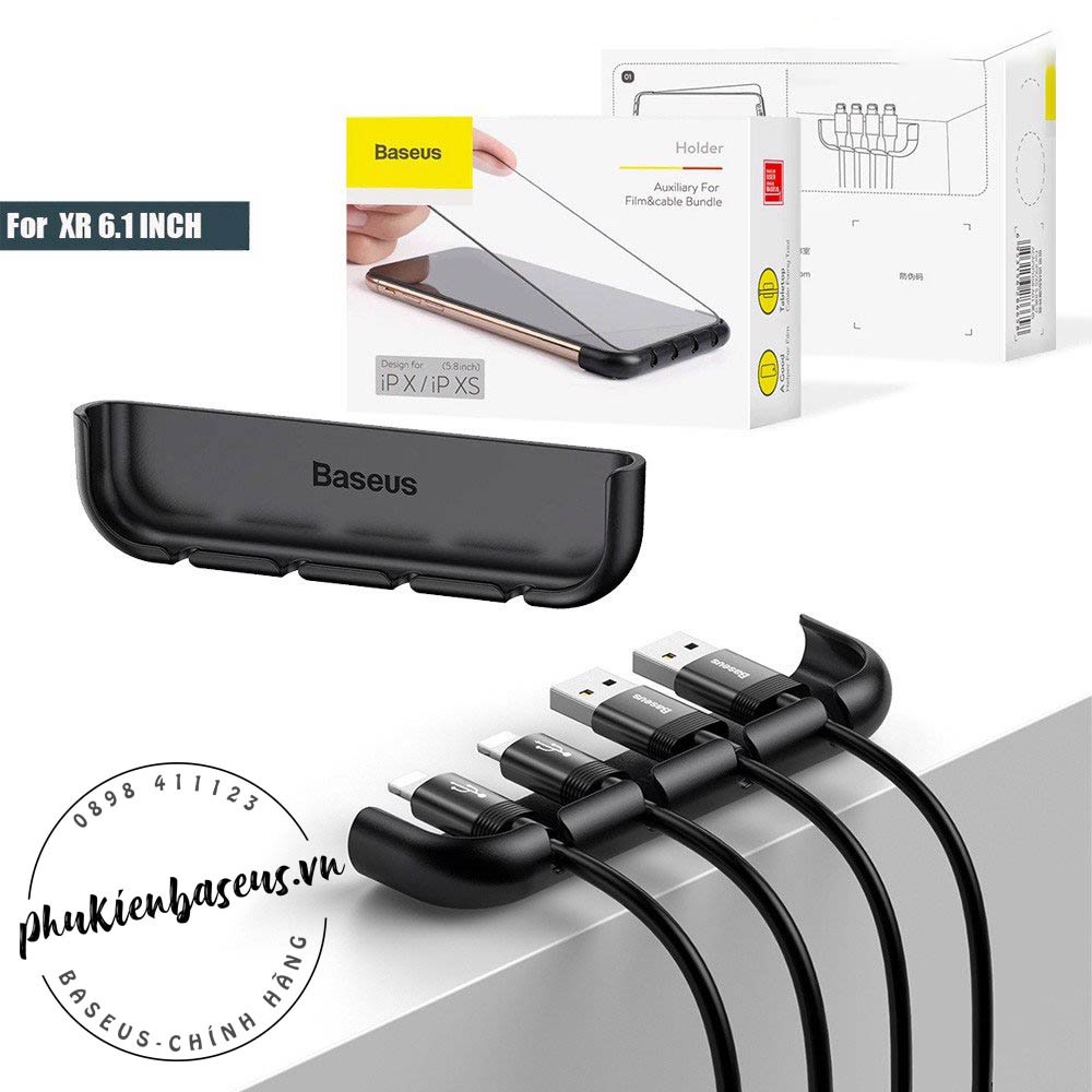 Bộ cố định dây cáp kiêm hỗ trợ dán màn hình Baseus Cable Fixing Magic Tool LV378 cho IPX/ XS/ XR/ XS Max