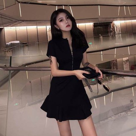 Đầm Nữ Tay Lửng Cổ Chữ V Màu Trơn Thời Trang Quyến Rũ | BigBuy360 - bigbuy360.vn