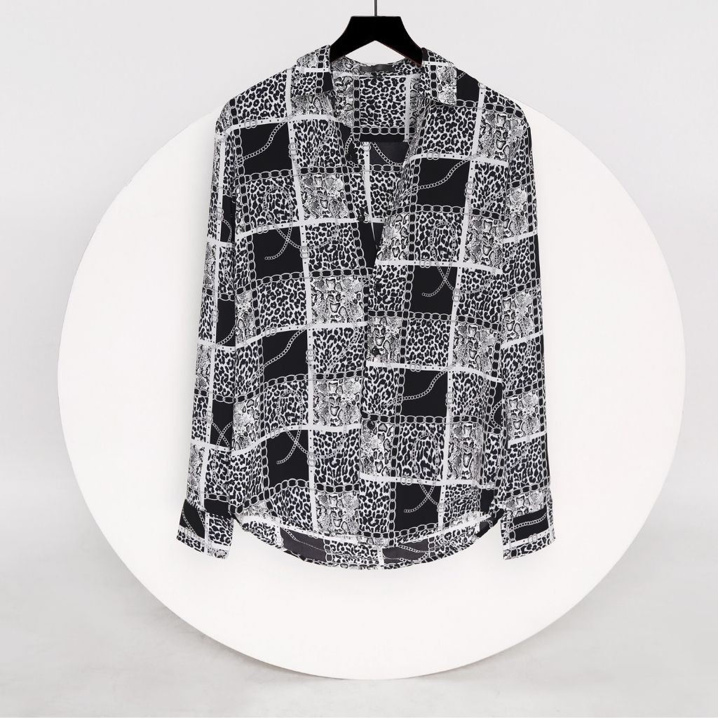 Áo sơ mi nam dài tay form rộng họa tiết vải lụa cao cấp S60