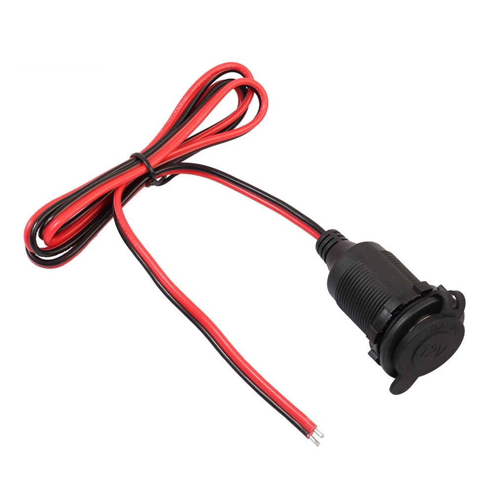 Ổ cắm tẩu sạc nắp đậy 12V - 24V có dây cáp sạc  cho xe hơi, ô tô