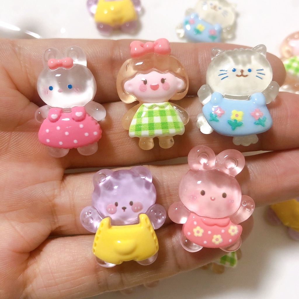 sticker gắn dép cross charm gắn dép cross[Macaron Bear] 1 Phụ Kiện Trang Trí Giày Dép crocs jibbitz diy