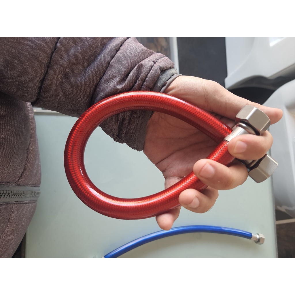 Dây cấp bình nóng lạnh inox 304 bọc nhựa cao cấp 40cm và 60cm